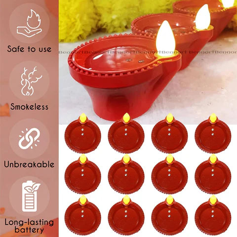 Waterproof LED Diya Lights (Pack Of 06)