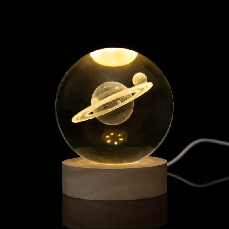 3D Galaxy Crystal Ball Night Lamp