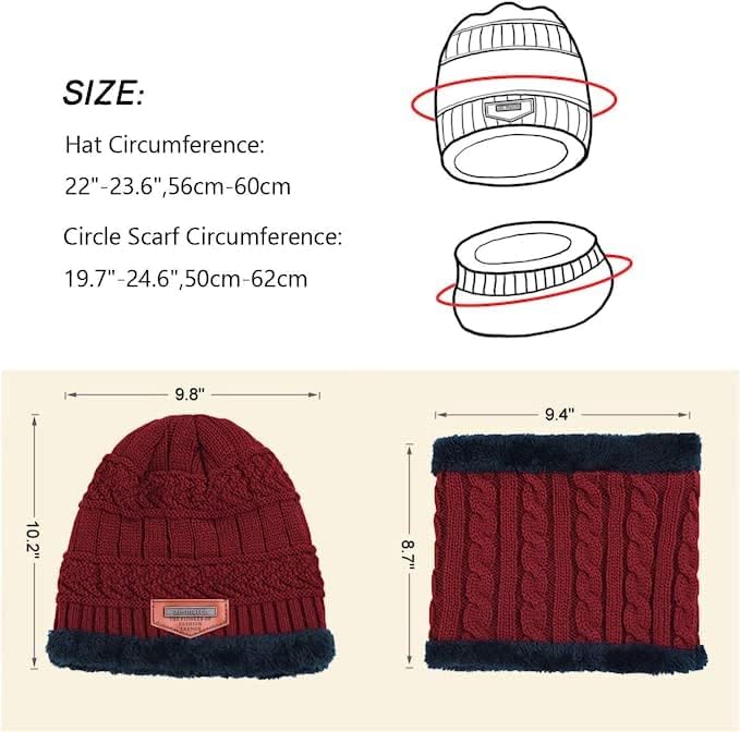 Winter Sports Cap & Muffler for Men & Women| Beanie Cap| 1 Set| (Multicolor)