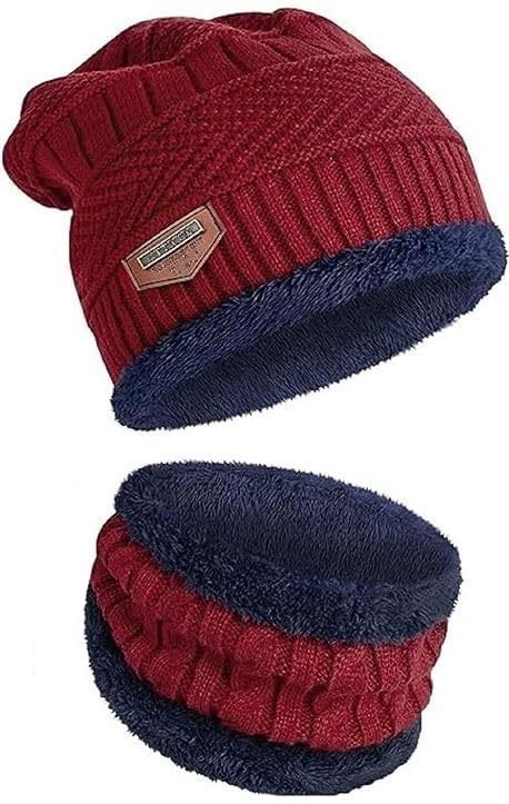 Winter Sports Cap & Muffler for Men & Women| Beanie Cap| 1 Set| (Multicolor)