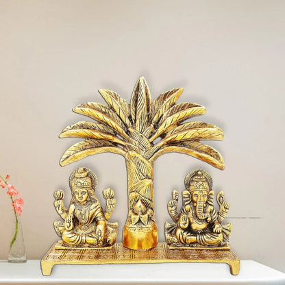 Gold Plated Laxmi Ganesh Statue