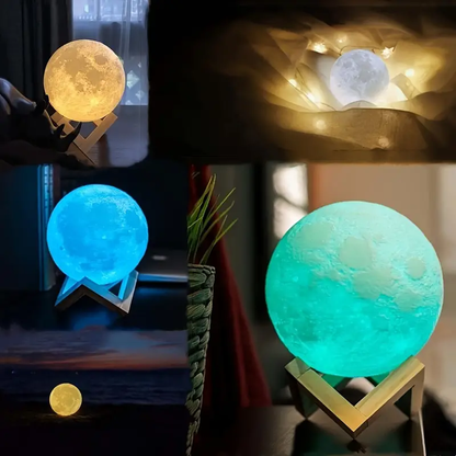 3D Moon Lamp with Stand for Bedroom