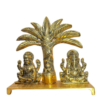 Gold Plated Laxmi Ganesh Statue