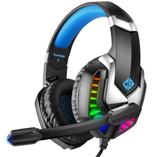 RGB 7.1 Surround Sound USB Gaming Headphone for PS5, PC with Software and Gel Microphone (Blue)