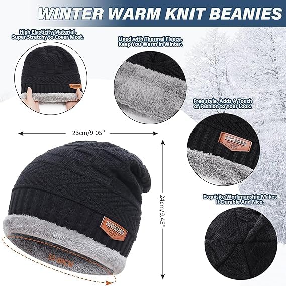 Winter Sports Cap & Muffler for Men & Women| Beanie Cap| 1 Set| (Multicolor)