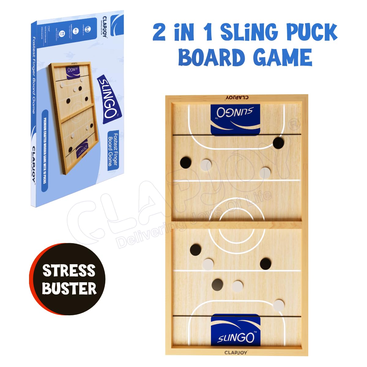 Fastest Finger First Board Game for Adults & Kids Wooden String Hockey Game Sling Puck Board Hockey Toy Perfect for Family Entertainment, Birthday Party