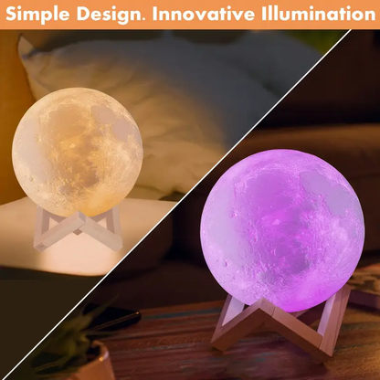 3D Moon Lamp with Stand for Bedroom