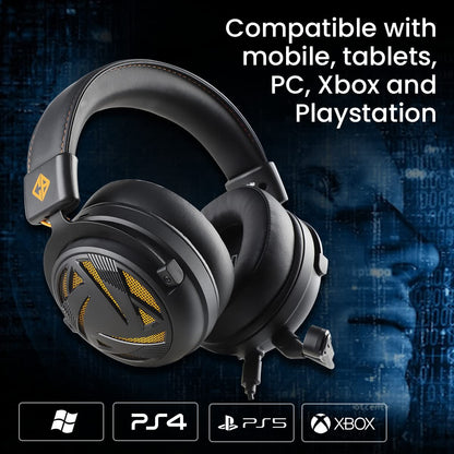 Neutrino Gaming Headset with Dolby Atmos, ENC Microphone, Tri-Input,