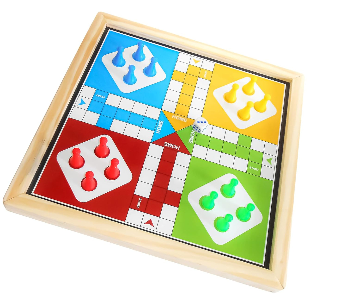 Ludo + Snakes & Ladders Wooden Magnetic Board Game 2-Pack - Two Game Set in One Bundle - Children's Family Pachisi Learning Dice Games