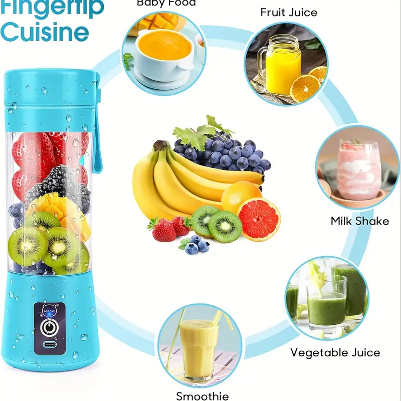 Portable 6-Blade Electric Juicer Portable Blender (1 year warranty)