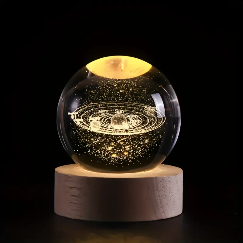 3D Galaxy Crystal Ball Night Lamp