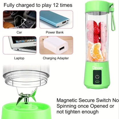 Portable 6-Blade Electric Juicer Portable Blender (1 year warranty)