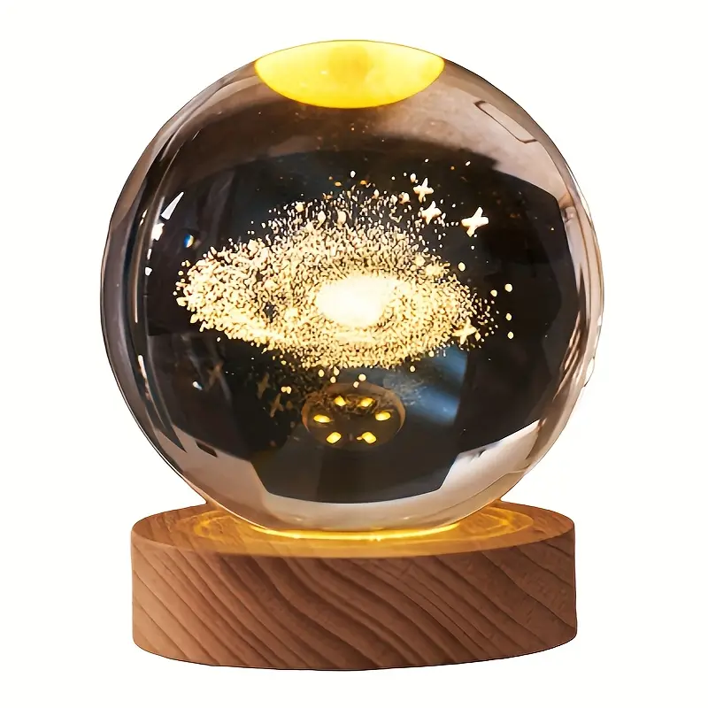 3D Galaxy Crystal Ball Night Lamp