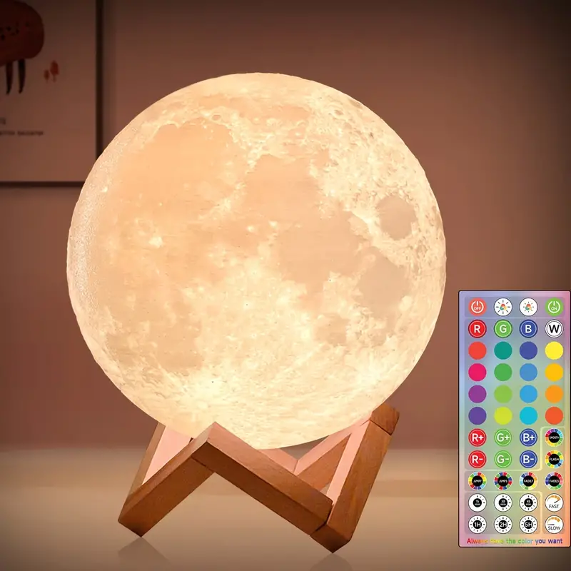 3D Moon Lamp with Stand for Bedroom