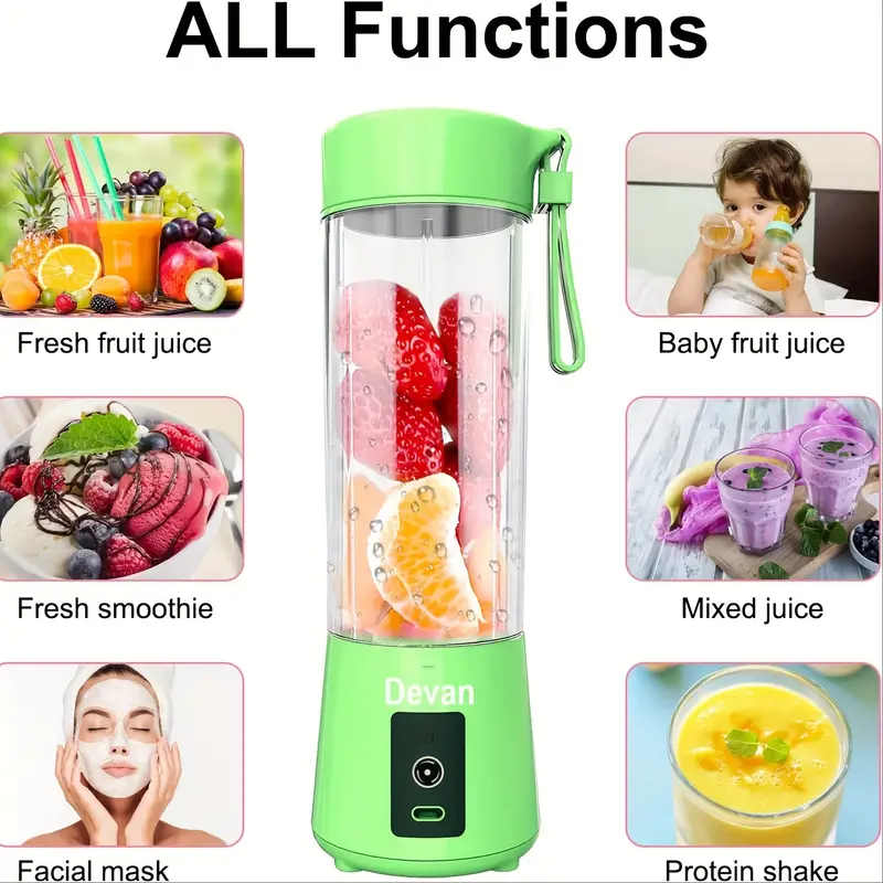 Portable 6-Blade Electric Juicer Portable Blender (1 year warranty)