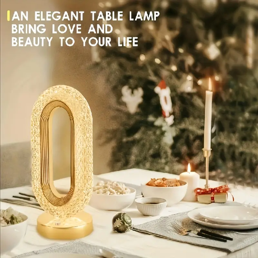 Crystal Table Lamp Touch Control LED Light with 3 Levels Brightness Rechargeable Lamp