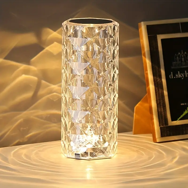 Crystal Lamp,16 Color Changing Rose Crystal Diamond Table Lamp