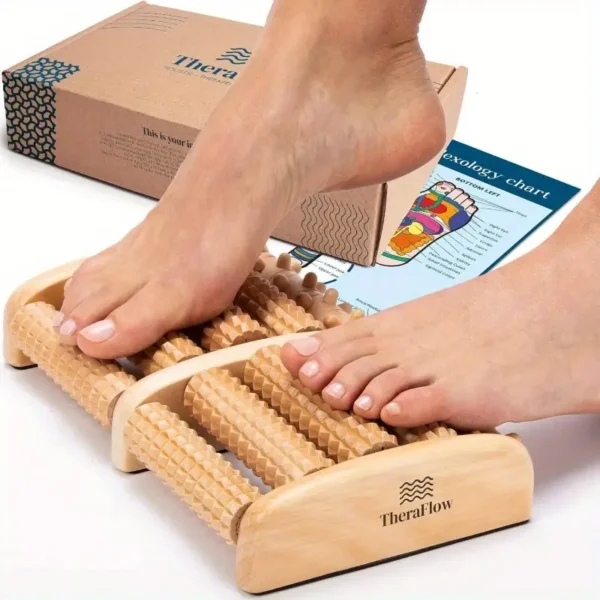 Wooden Double Foot Massager