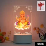 3D Lord Ganesha Frame with Soft White LED Light