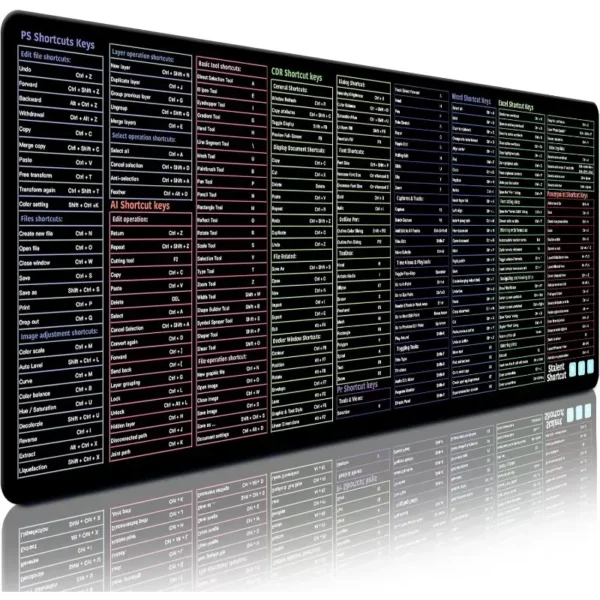 Keyboard Shortcut Mouse Pad