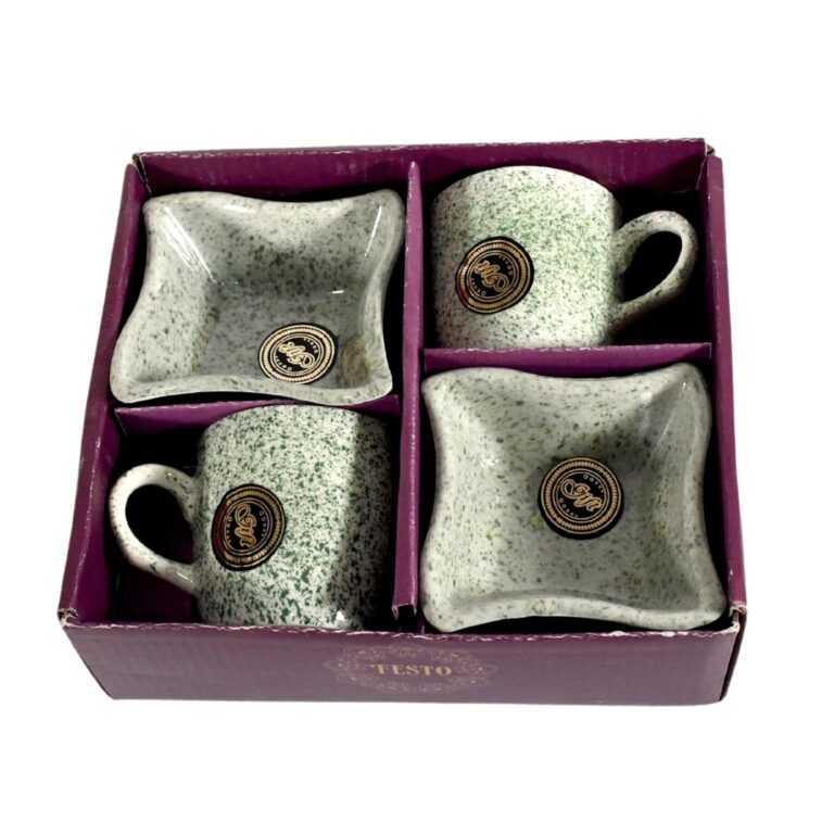 Ceramic Tea & Coffee Mug Set with Snack