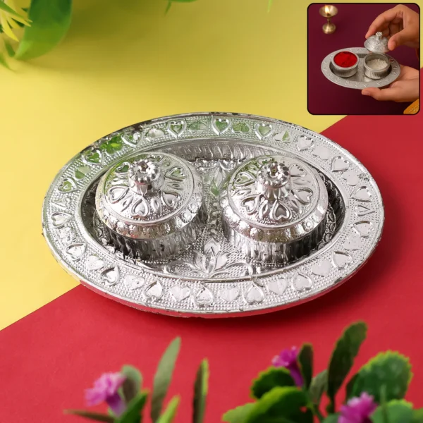 Oval-Shaped Special Puja Thali for Diwali