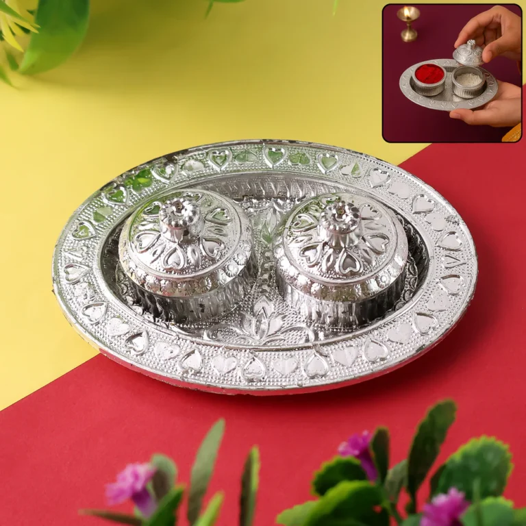 Oval-Shaped Special Puja Thali for Diwali